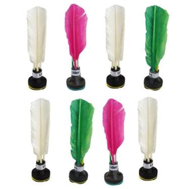 Imagem de Kit C/8 Petecas C/ Penas e Sinalizador Colorida ou Branca - 1 Fit