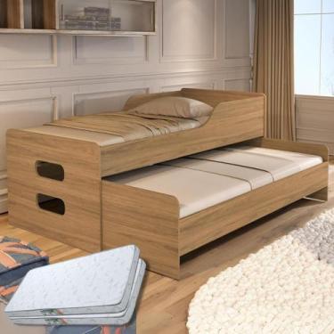 Imagem de Bicama Confortável Reforçada Completa Com 2 Colchões D20 Dupla Face En