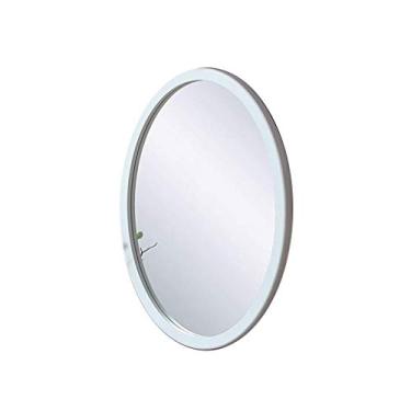 Imagem de Espelho de parede banheiro arte moderna estilo oval espelho de parede moldura de madeira para maquiagem penteadeira quarto de vestir (cor: preto tamanho: 51 x 66 cm) (branco 35 x 50 cm)