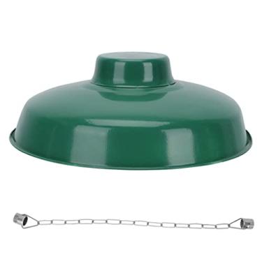 Imagem de 1 conjunto de abajur esmaltado abajur retrô cúpula lâmpada chaminé protetor de lâmpada doméstica (cor: verde, tamanho: 35 x 35 x 15 cm)
