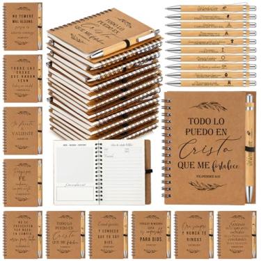 Imagem de Spakon 10 conjuntos de presentes cristãos a granel para mulheres e homens, diários de oração em espiral, bloco de notas, versículo da Bíblia, caneta religiosa, planejador diário, regalos cristãos