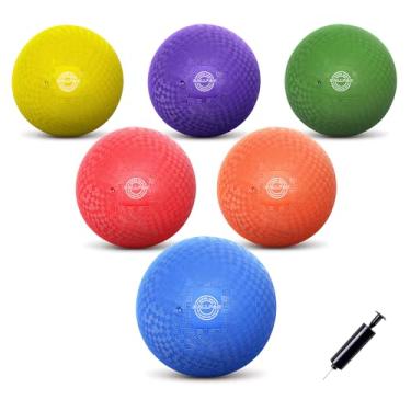 Imagem de BallFUN Bolas Dodgeballs Playground de 12,7 cm, conjunto de bolas Dodge para crianças e adultos, handebol quicando para jogos ao ar livre e internos - inclui bomba e bolsa de armazenamento de malha