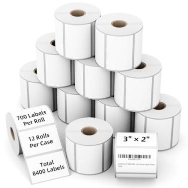 Imagem de LabelChoice 12 rolos 8400 etiquetas térmicas diretas de 7,6 x 5 cm para código de barras, postagem, endereço de devolução FBA compatível com Zebra, Rollo, Munbyn, Polono e outras impressoras térmicas
