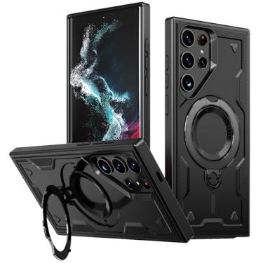 Imagem de Tuvror Capa para Samsung Galaxy S22 Ultra e S23 Ultra, suporte giratório de 360°, à prova de choque, capa para celular à prova de quedas, proteção padrão militar para Galaxy S22 Ultra e S23 Ultra