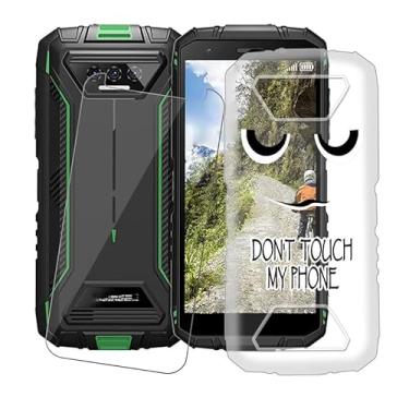 Imagem de AQGGIIXY Capa de telefone para Doogee S41 Max (5,5 polegadas) capa com 1 x película protetora de vidro temperado, TPU macio fino [à prova de choque X anti-amarelamento] capa transparente, para Doogee