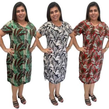 Imagem de kit 3 Vestidos Liganete Senhora Fresquinho 2102  - BLESSED, G2