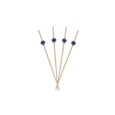 Imagem de Espetinho Palito Bolinha Azul Bambu Grande Decoração 500 Un - Kuni