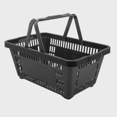 Imagem de Kit 05 Cestinhas Plásticas para Compras 18 litros Preta