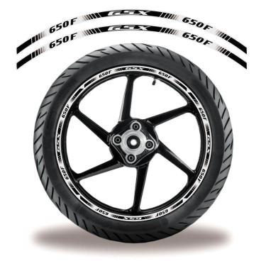 Imagem de Friso De Roda Adesivo Refletivo Moto Honda Cb 650 Preto Preto