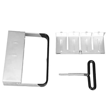 Imagem de Manual do Bloqueador de solo Quad Block Block Maker Handheld Block Mold com alça de alça de conforto para sementes de estacas feitas de ferro galvanizado 19.5x5.2x24cm