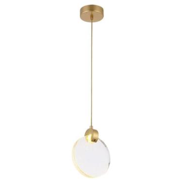 Imagem de Lustre Pendente Luminaria Lua De Cristal Bolhas Led Decoraçao Iluminaç