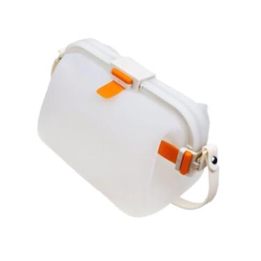 Imagem de IEUDNS Silicone Lunch Bow Box Storage Recipiente de Microondas Bolsa de Viagem Bolsa de Maquiagem Bolsa de Maquiagem para Escolar, Branco
