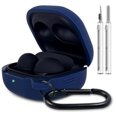 Imagem de Capa de silicone para Samsung Galaxy Buds FE, 2 Pro, 2, Pro, Live with Cleaner Kit (Midnight Blue)