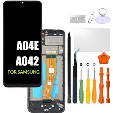 Imagem de Substituição para tela LCD Samsung Galaxy A04e com moldura para Samsung A042 A042F A042F/DS A042M A042M/DS Touch Screen Digitalizador Assembly Display LCD com kit de reparo