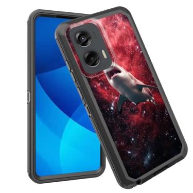 Imagem de GFEWYTJYJ Capa para Moto G Stylus 5G 2024, proteção total de 3 camadas à prova de choque, resistente, resistente e alto impacto, capa rígida para Motorola Moto G Stylus 5G 2024, Space Shark