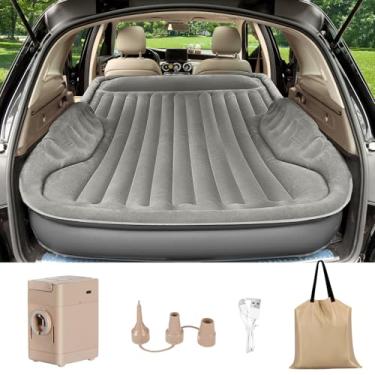 Imagem de AKUDY Colchão De Ar Autoinflável Para Suv Com Bomba Elétrica Integrada, Colchão De Ar Para Carro Com Travesseiro Para Porta-Malas, Colchão De Carro Portátil Para Viagens E Acampamentos, Cinza