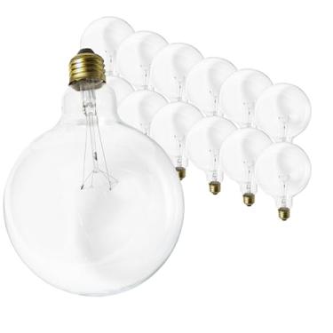 Imagem de Satco S3011 40 Watts G40 Incandescent; Transparente; 4000 Horas Médias Nominais; 300 Lúmens; Base Média; 120 Volts (12 Lâmpadas Incandescentes)