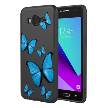 Imagem de KOARWVC Capa de telefone para Samsung Galaxy J2 Prime, Samsung G532 SM-G530 design bonito padrão borboleta fina protetora macia TPU bumper capa de telefone para Samsung Galaxy J2 Prime borboleta preta