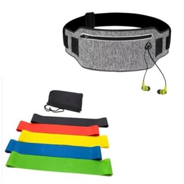 Imagem de Pochete Fit Slim Impermeável Corrida Academia Porta Celular Porta Agua + 1 Kit Mini band