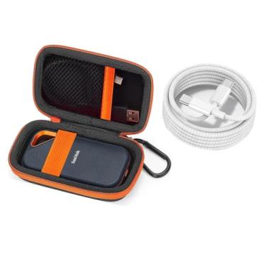 Imagem de Capa de disco rígido para Samsung T7 Shield, compatível com SanDisk 500GB-4TB Touch capa de armazenamento de disco rígido portátil, suporte de armazenamento para computadores Mac e PC e cartões SD com