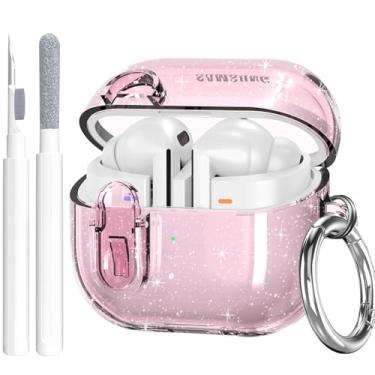 Imagem de OTOPO Capa compatível com Samsung Galaxy Bud 3 Pro/Buds3/Buds 3 FE, clipe de bloqueio transparente com kit de limpeza, capa protetora de TPU transparente para Galaxy Buds Pro 3 para homens e mulheres