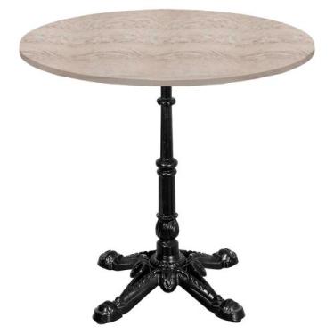 Imagem de Base de Mesa Apus em Ferro Preto 75 cm (Alt) Tampo MDP Redondo Castanh