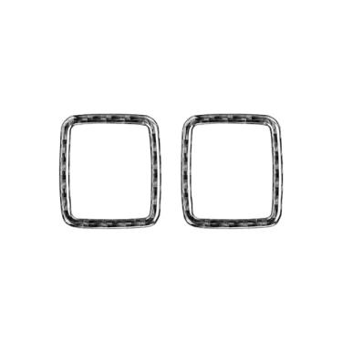 Imagem de Cola de fibra de carbono para carro lâmpada de leitura de teto interruptor de luz moldura botão guarnição capa adesivo de carro para acessórios Tesla Model 3