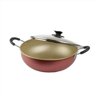 Imagem de Panela Tacho Paellera Moqueca 30cm Tampa Vidro Antiaderente 0829 Verme