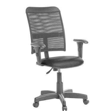 Imagem de Cadeira Escritório Giratória Tela Com Braço Rj: Preto