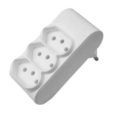 Imagem de Multiplicador 3 Tomadas 2 Pinos + Terra Branco - OPL