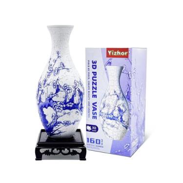 Imagem de Vaso de quebra-cabeça 3D YIZHOR Vaso de flores moderno de 160 peças pa