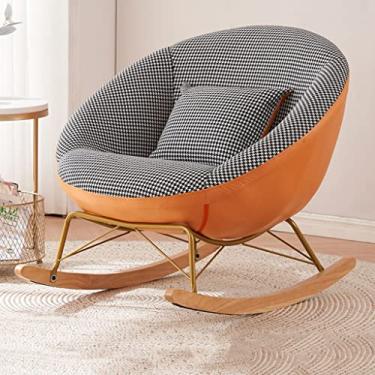 Imagem de Cadeira de balanço casual nórdica, cadeira de balanço moderna para sala de estar, cadeiras de balanço de plástico para jardim, berçário, sala de estar, quarto