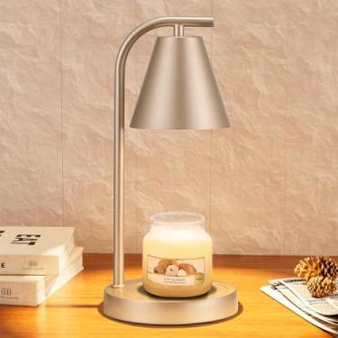 Imagem de Aquecedor de velas Champage Gold com temporizador – Lâmpada elétrica para cera perfumada com 2 lâmpadas – Presentes de aquecimento de casa para mulheres