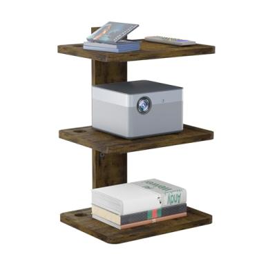 Imagem de WALI Prateleira flutuante de entretenimento, comporta até 10 kg, prateleira flutuante de madeira para leitores de DVD, caixas de cabo, roteadores, consoles de jogos, acessórios de decoração de sala de