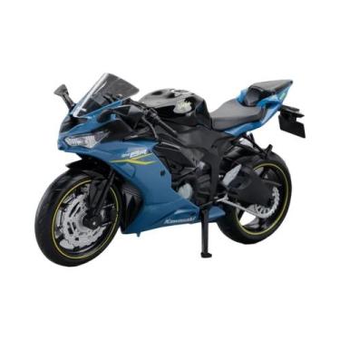 Imagem de Escala 1:12 Kawasaki NIJIA ZX-6R Modelo De Motocicleta Em Liga Com Pne