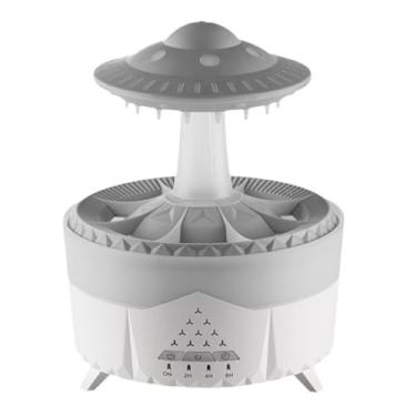 Imagem de Umidificador de máquina de aromaterapia com gotas de água para uso doméstico, grande volume de névoa, difusor de óleo essencial com controle remoto sem som na área de trabalho (Branco)