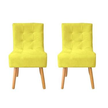 Imagem de Kit 2 Cadeiras Poltrona Sala de Jantar Penteadeira Reforçada Decorativ