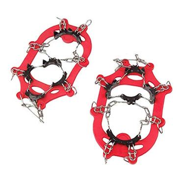 Imagem de YOUFINE Capa Antiderrapante Para Calçados Ao Ar Livre Com 11 Dentes E Garras De Gelo Corrente Aço Inoxidável Crianças Adolescentes, Bolsa Transporte (Adolescentes)