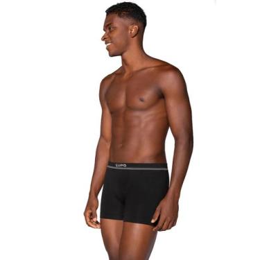 Imagem de Kit com 2 Cuecas Adulto Boxer Microfibra Cós Uni Faixa Lupo, G, Preto,
