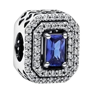 Imagem de Pingente De Contas Azuis De Prata Esterlina Feminina Lua Estrela Sol 9