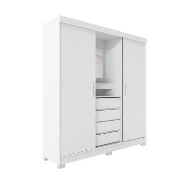 Imagem de Guarda-Roupa Casal com Espelho e Penteadeira Grécia 2 Portas 4 Gavetas Branco