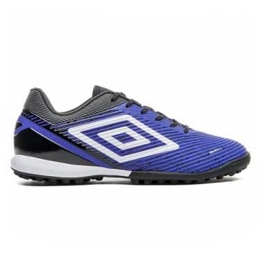 Imagem de Chuteira Umbro Society Gravity Masculino Cinza e Laranja Original (Azul e Preto, BR, Adulto, Numérico, 43)