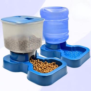 Imagem de Kit Comedouro e Bebedouro para Cachorro Cães e Gatos Automático 10LTS E 8LTS (AZUL)