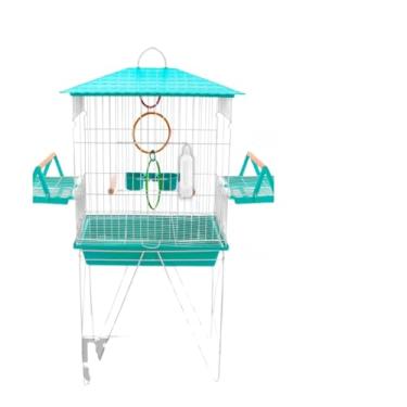 Imagem de Gaiola Viveiro Para Calopsita com Bandejas Laterais C/Pé Grande Agapórnis Aves Mansas Completa