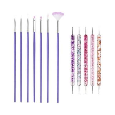 Imagem de Conjunto De Pincéis Para Arte Em Unhas, 5/20 Peças, Caneta Pontilhador