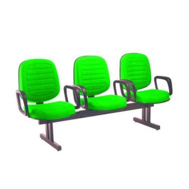 Imagem de Cadeira Em Longarina Com 03 Lugares Linha Blenda Verde - DESIGN OFFICE