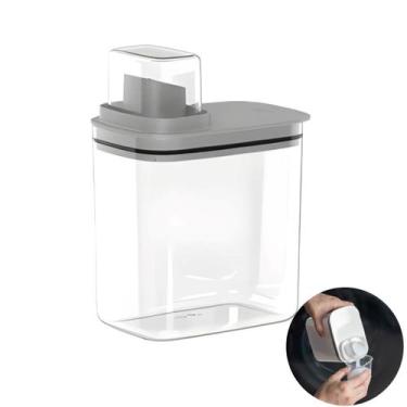 Imagem de Dispenser Sabão Líquido Dosador 1,5L Lavanderia Natural Chumbo - Flow 