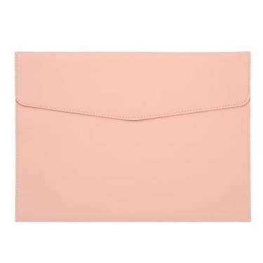 Imagem de PATIKIL Pasta de arquivo A4 de couro PU, organizador de documentos, pasta de envelope com fecho de pressão para recibo de carta estilo 2, rosa
