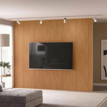 Imagem de Painel Ripado 3.0 Para Tv até 75 com 2,50 x 2,97  Emily-Nature Fosco - EdeCasaMoveis