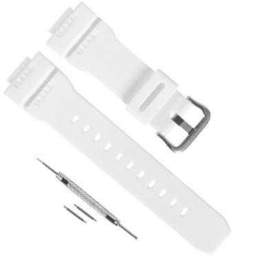 Imagem de Pulseira de relógio de substituição de resina de borracha de 16 mm para Casio G-7900SL/GW-7900B/GR-7900NV, durável, impermeável, pulseira de substituição para Casio G Shock, Branco, 16mm